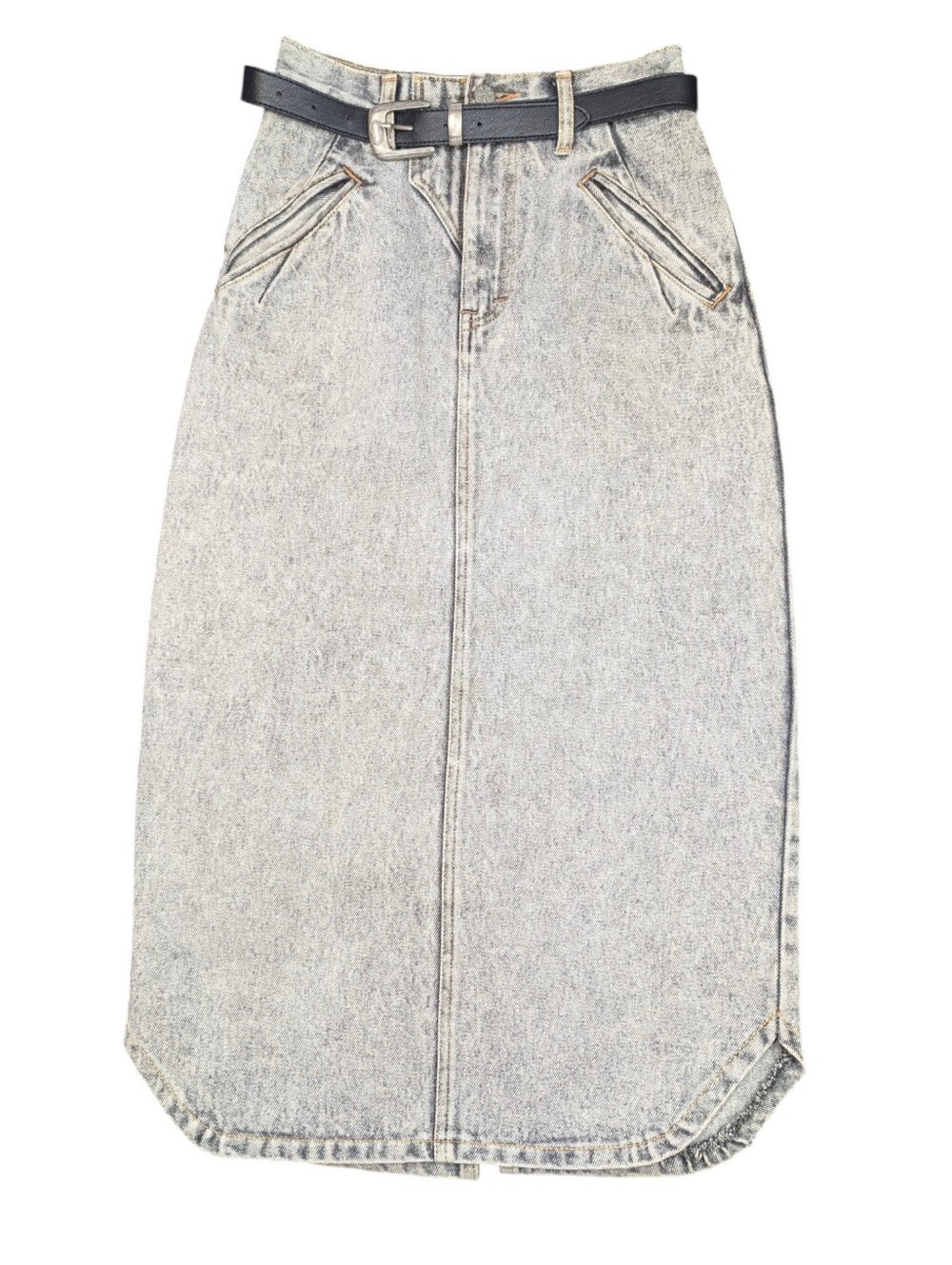 Vintage JEANJER light black wash cotton denim pencil skirt. 5/6. 25" waist